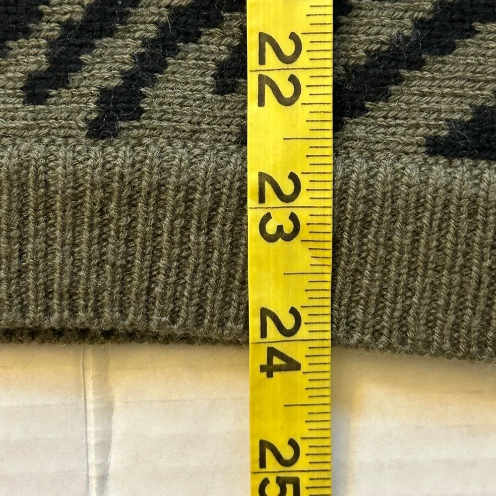 Zoe Couture wool Cashmere Striped animal print open front cascade Sweater M